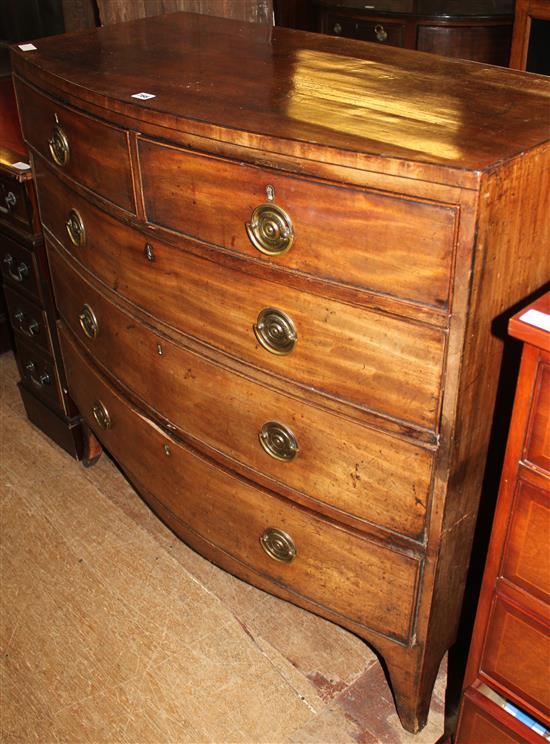 Victorian mahogany bowfront chest of drawers